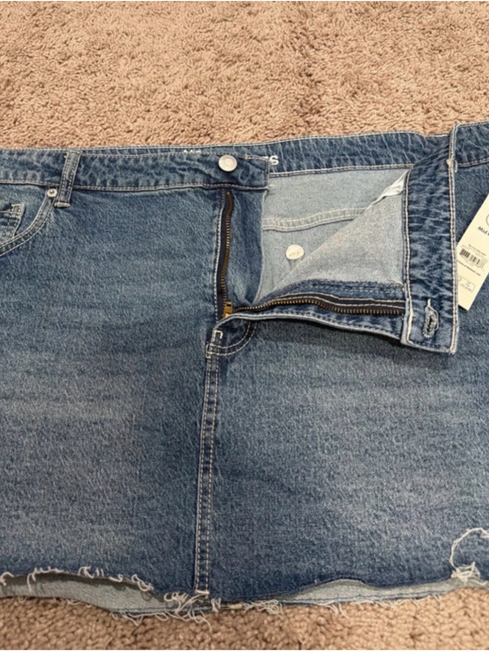 George Blue Denim Mini Skirt with Frayed Hem - Picture 3 of 7